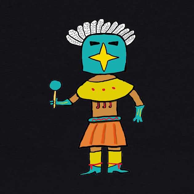 Hopi Doll Blue Star Kachina by Mark Ewbie